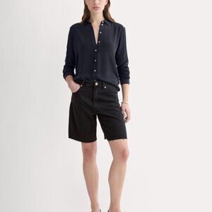 Everlane Women's OG Baggy Jean Short in Washed Black, Size 23